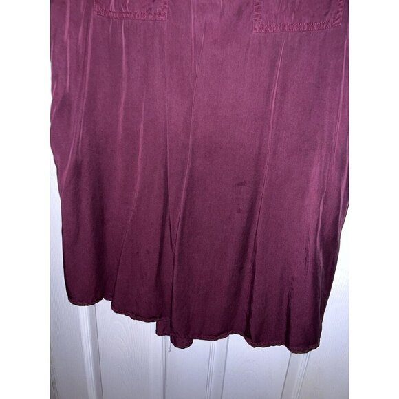UNIVERSAL THREAD Burgundy Lyocell Short Sleeve V-Neck Shirt Dress Sz XL - Picture 5 of 13